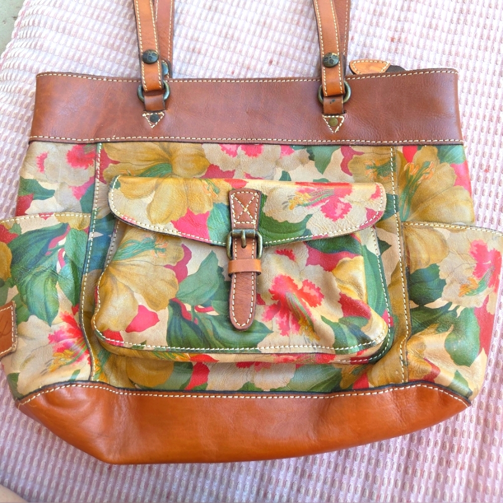 Patricia Nash Floral Leather Tote Bag Plus Wallet